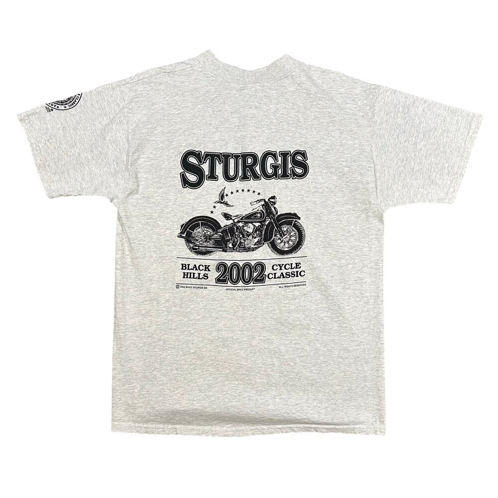 Vintage Sturgis Motorcycles T-Shirt Men’s Large Black Hills Cycle Classic 2002